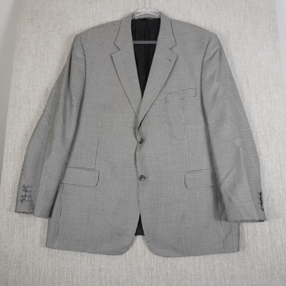 Jack Victor Sport Coat 100% Cashmere 48R Houndstooth Blazer Saks Fifth Avenue